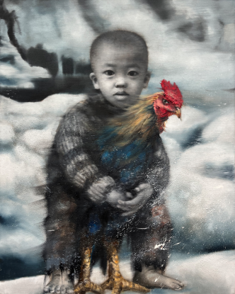 Li Tianbing, Avec le coq sur la neige, 2023 